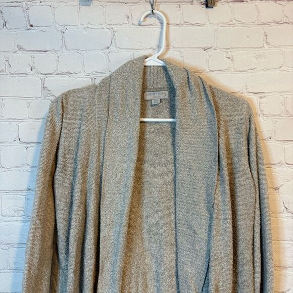 Barefoot Dreams Tan Cardigan Soft Knit Sweater - Picture 2 of 7